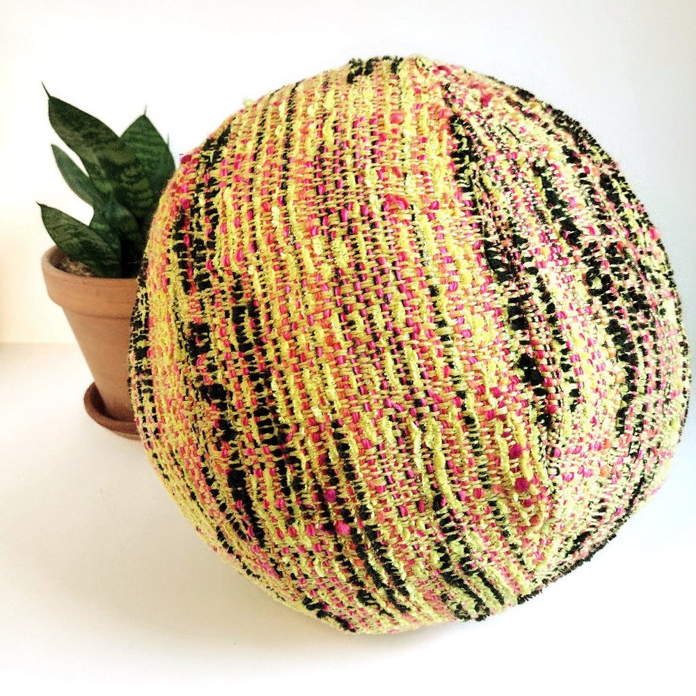 Boucle tweed ball pillow with removable cover (!ONE of a kind!)